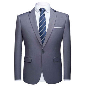Grau Asiatische Casual Schwarz Business Formale Slim Fit Anzug