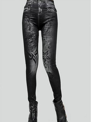 Polyester Frauen-Leggings Elasthan Mode Heiß Club Kleider