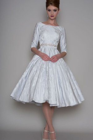 Ärmelloses Taft Stilvolles Brautkleid aus Spitze mit Juwel Ausschnitt