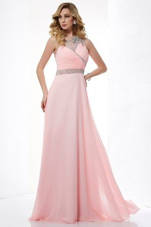 Ein Schulter Ärmelloses Prinzessin A-Line Abendkleid aus Chiffon