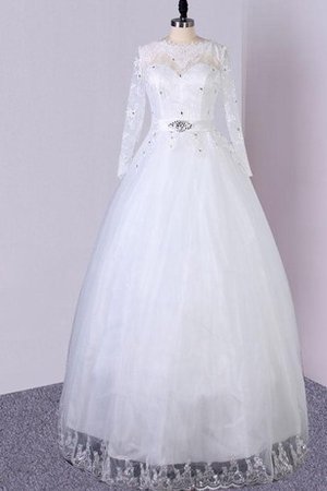 A linie Paillettenbesetztes Konservatives Brautkleid aus Tüll aus Paillette