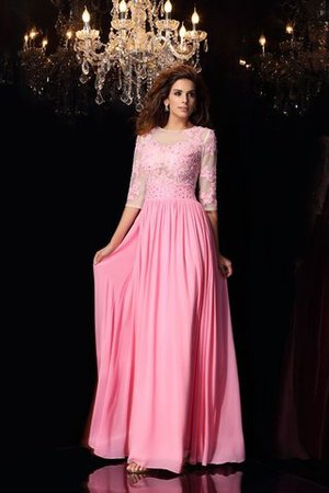 Seide wie Satin A-Linie Ärmellos Abendkleid mit Applikation mit Empire Taille