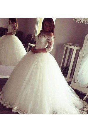 Tüll Reißverschluss Duchesse-Linie Luxus Brautkleid mit Applikation