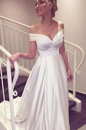 A-Linie Reißverschluss Romantisches Sittsames Brautkleid mit Kurzen Ärmeln