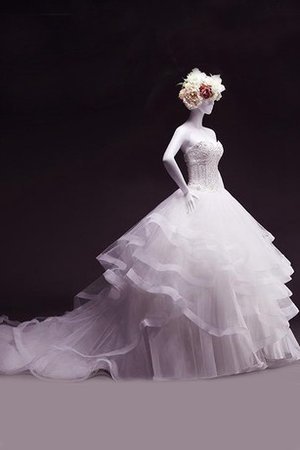 Spitze Duchesse-Linie Paillette Brautkleid mit Bordüre aus Chiffon