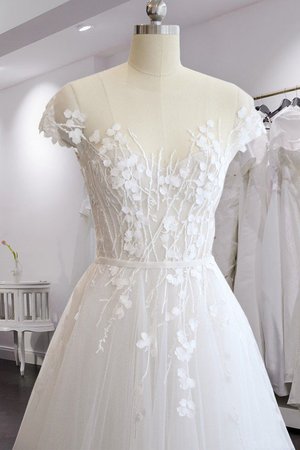 A-Line Spannend Prinzessin Natürliche Taile Brautkleid aus Tüll mit Applike