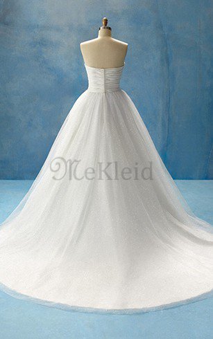 Reißverschluss Sweep Zug Bodenlanges Brautkleid aus Spitze mit Natürlicher Taille