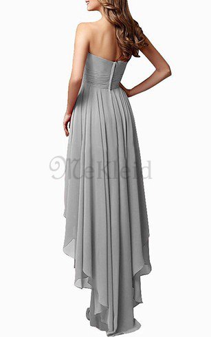 A linie Ärmellos Herz-Ausschnitt Brautjungfernkleid mit Empire Taille mit Plissierungen