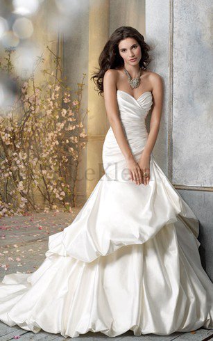 Rückenfreies Pick-Ups Luxus Brautkleid mit Tiefer Taille mit Herz-Ausschnitt