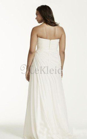 Ärmellos Luxus Romantisches Brautkleid aus Chiffon mit Sweep Zug