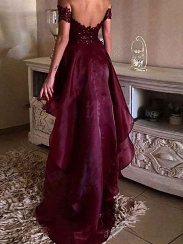 Prinzessin Ärmellos A-Line Normale Taille Rocklänge-asymmetrisches Abendkleid