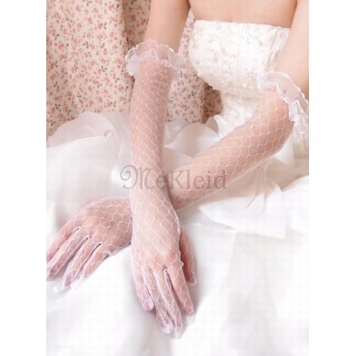 Tüll Elegant Weiß  Brauthandschuhe