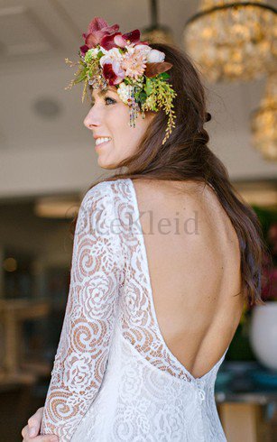 Meerjungfrau Juwel Ausschnitt Bodenlanges Konservatives Brautkleid mit Sweep Zug