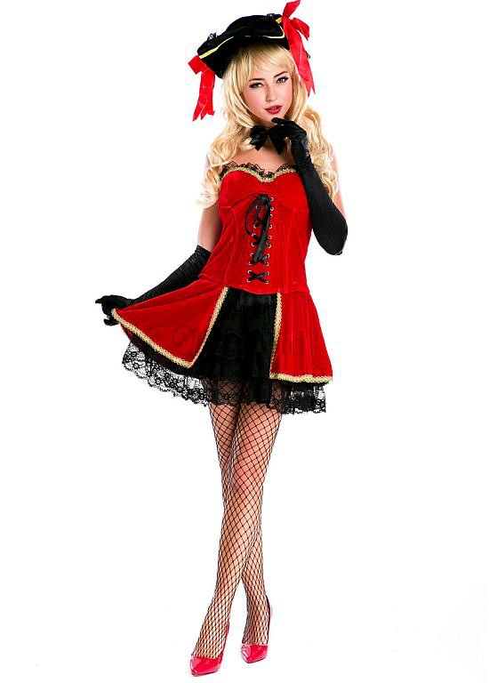 Verführerisch Pirat Süß Rot Halloween Aufregend Cosplay & Kostüme