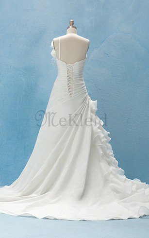 Ewiges A-Line Ärmelloses Drapiertes Brautkleid mit Einem Schulter