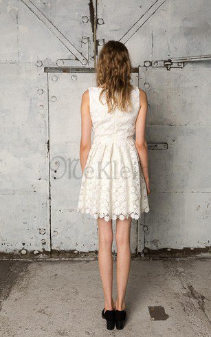 A-Line Reißverschluss Natürliche Taile Brautkleid mit Bordüre mit Plissierungen