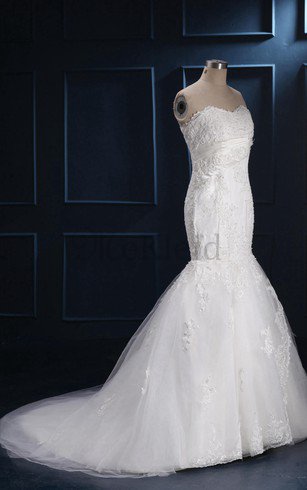 Spitze Herz-Ausschnitt Paillette Wadenlanges Brautkleid mit Einem Schulter