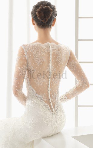 Kirche durchsichtige Rücken Glamouröses Exklusive Sittsames Brautkleid
