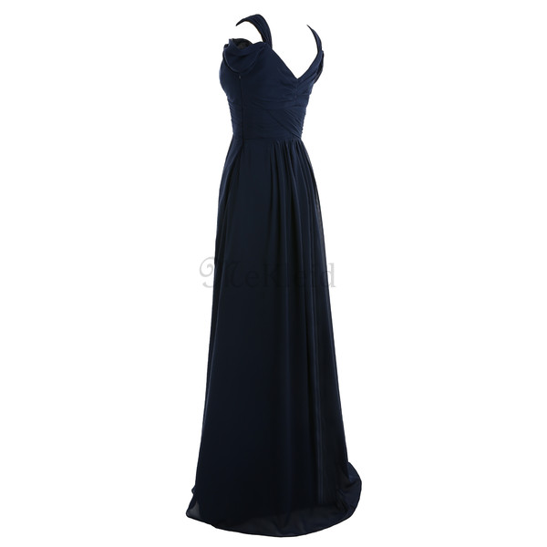 A-Line Plissiertes Reißverschluss Exklusive Langes Abendkleid mit Empire Taille