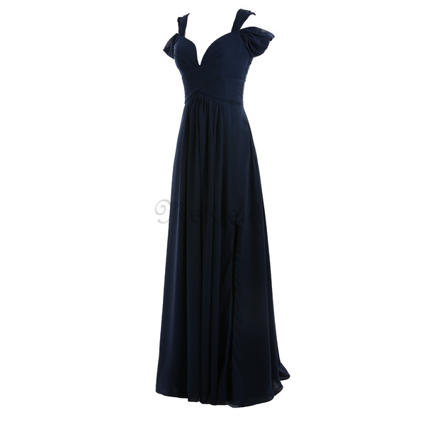 A-Line Plissiertes Reißverschluss Exklusive Langes Abendkleid mit Empire Taille
