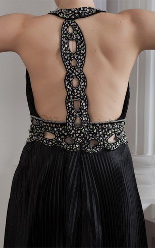 A-Linie Schlüsselloch Rücken Anständiges Abendkleid mit Perlen