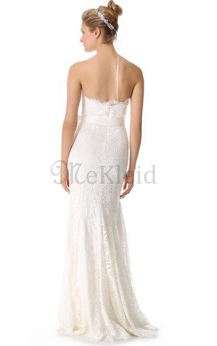Etui Trägerlos Reißverschluss Brautkleid mit Schleife mit Gürtel