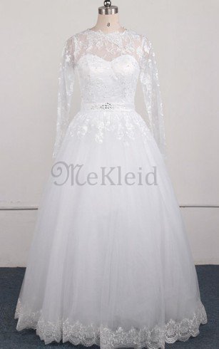 A-Line Paillette Paillettenbesetztes Brautkleid mit Bordüre mit Natürlicher Taille