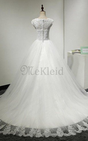 Tüll Duchesse-Linie Romantisches Brautkleid mit Gürtel mit Schleife