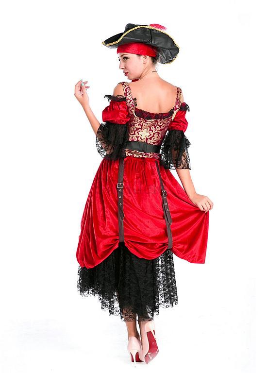 Schick Fabelhaft Rot Romantisch Pirat Halloween Cosplay & Kostüme
