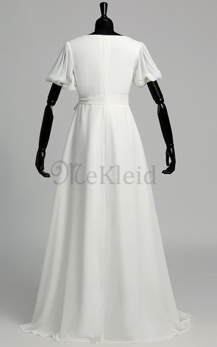 Plissiertes Chiffon Glamouröses Elegantes Brautkleid mit Rüschen