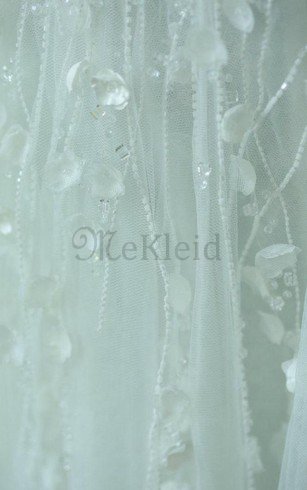 Spitze Herz-Ausschnitt Wadenlanges Brautkleid mit Reißverschluss mit Blume