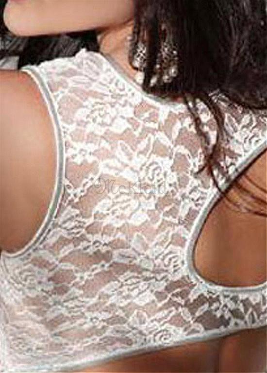 Juwel Ausgeschnitten Ausschnitt Minikleid Sexy Spitze Club Kleider